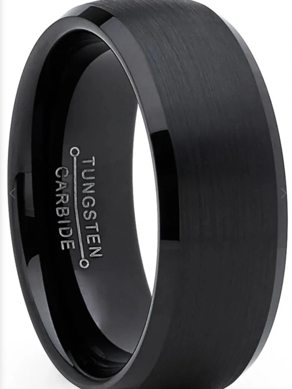 Carbide Tungsten Black Brushed Men's Ring by CARGIIDE